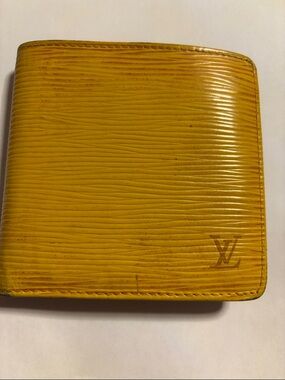 Louis Vuitton Yellow Epi Leather Money Clip Wallet